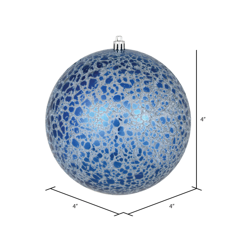 Vickerman 4" Midnight Blue Crackle Ball Ornament 6 per Bag