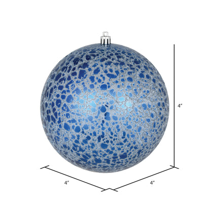 Vickerman 4" Midnight Blue Crackle Ball Ornament 6 per Bag