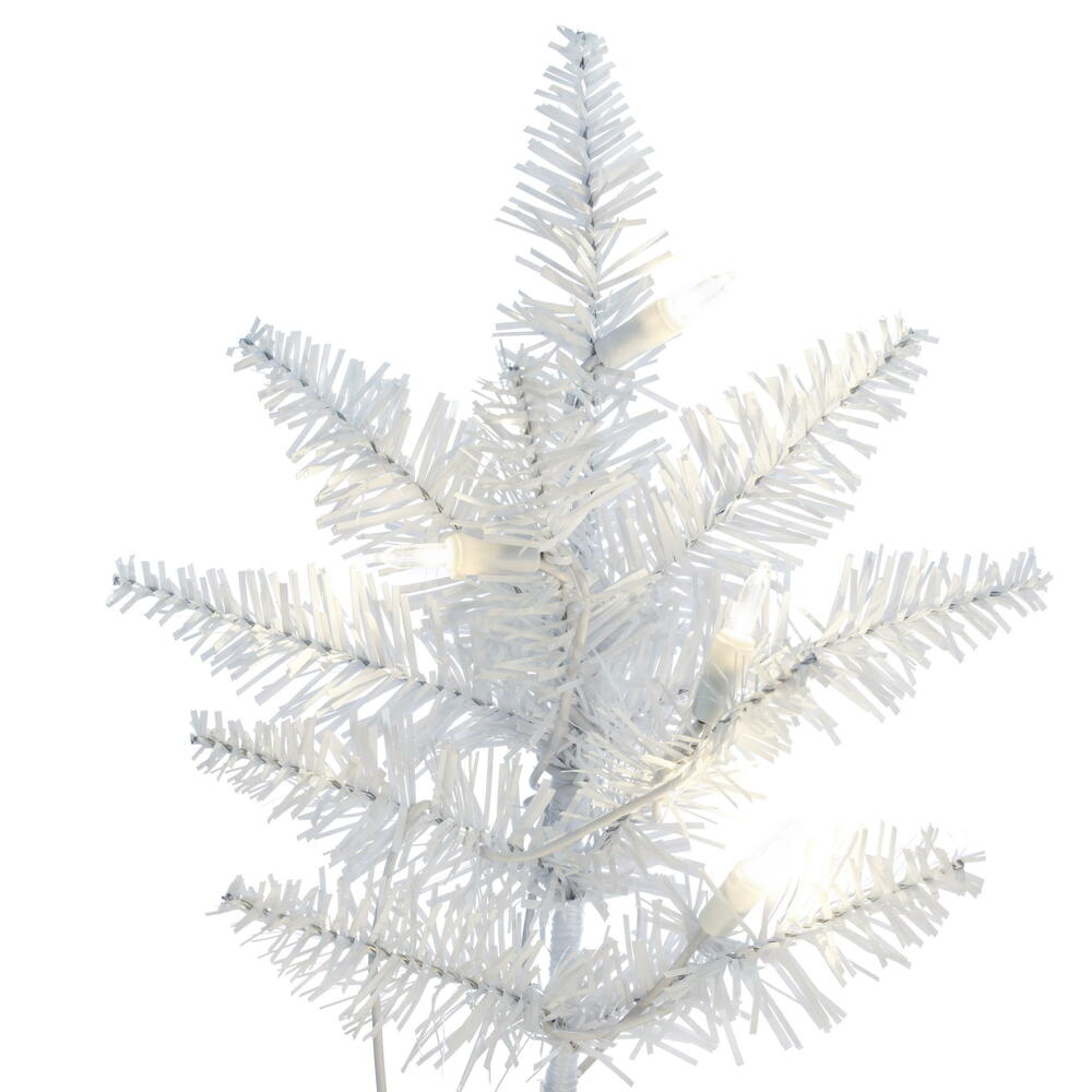 Vickerman 3' White Fir Artificial Christmas Tree Warm White Dura-lit LED Lights