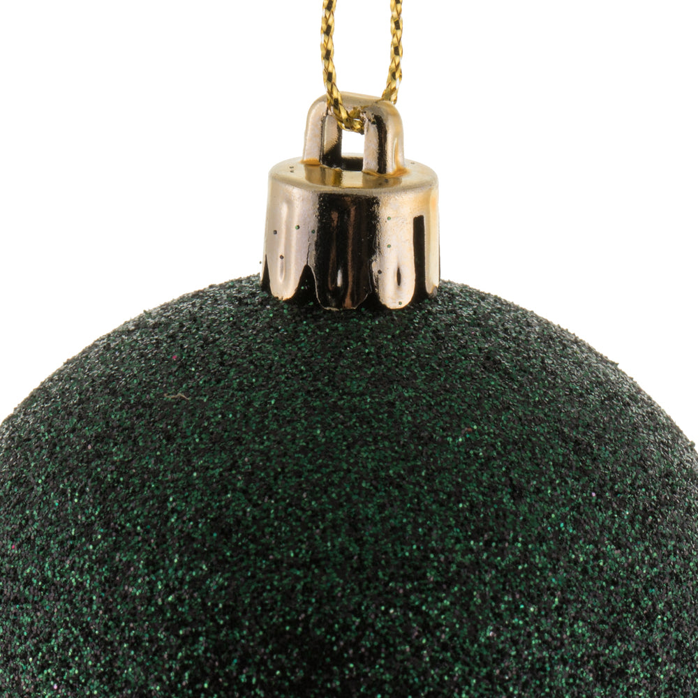 Vickerman 2.4" Midnight Green 4-Finish Ball Ornament Assortment 24 per Box