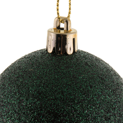 Vickerman 2.4" Midnight Green 4-Finish Ball Ornament Assortment 24 per Box