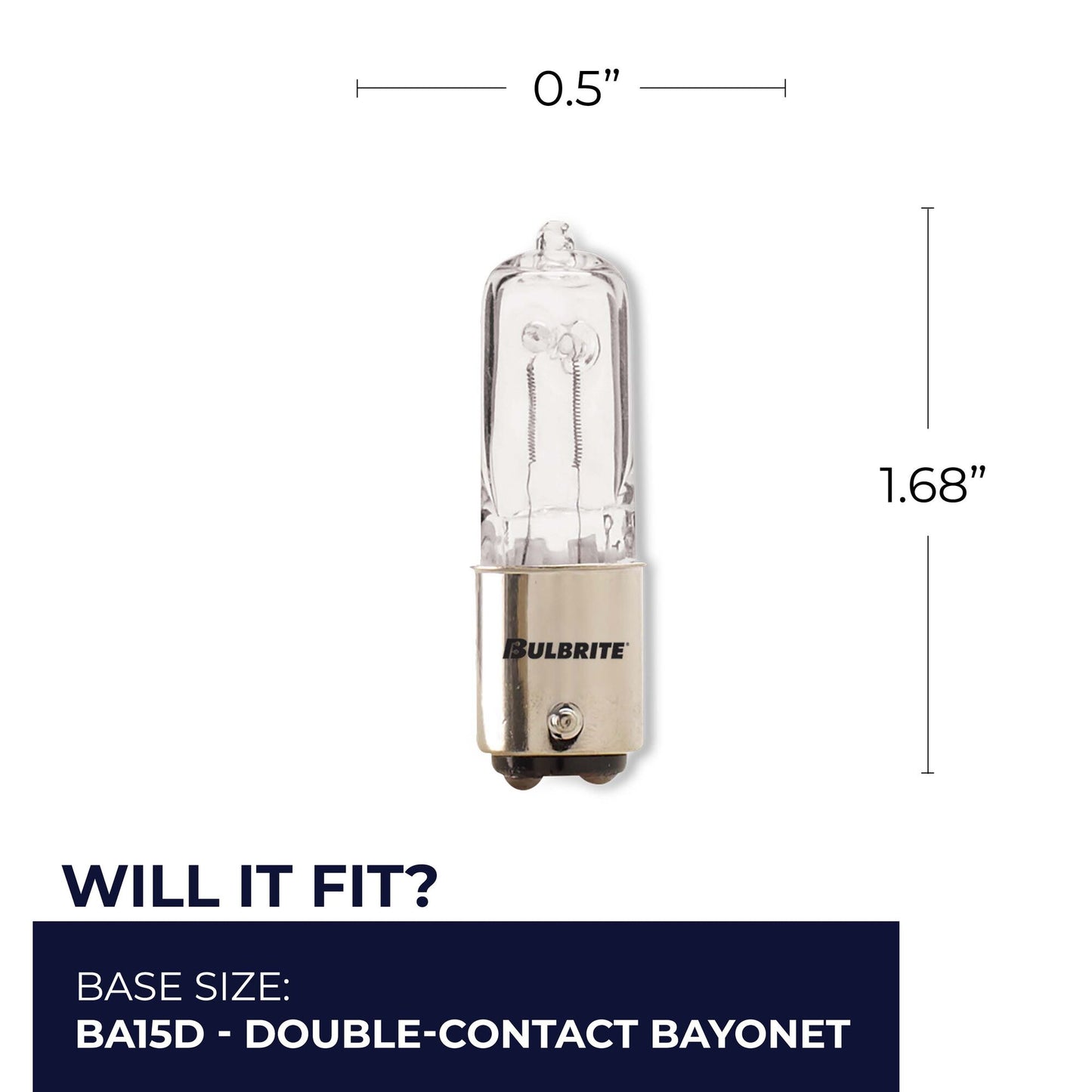 BULBRITE HALOGEN T4 DOUBLE-CONTACT BAYONET (BA15d) 50W DIMMABLE LIGHT BULB 2900K/SOFT WHITE 5PK (613050)