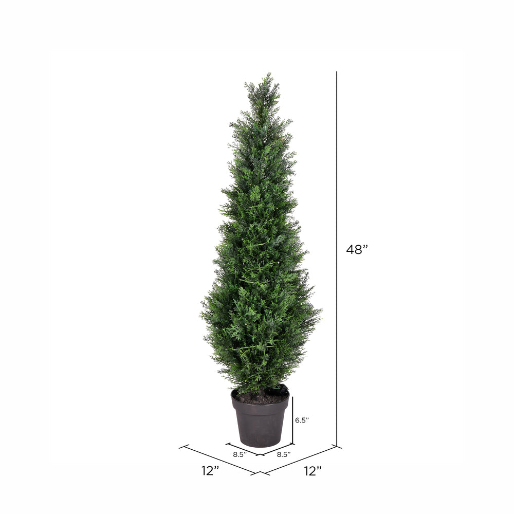 Vickerman 4' Artificial Potted Green Cedar Tree.