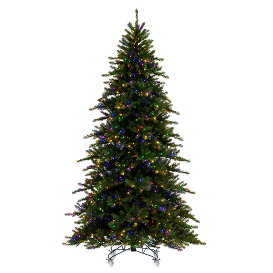 Vickerman 12' x 74" Bavarian Pine Artificial Pre-Lit Christmas Tree Multi-Colored Lights.