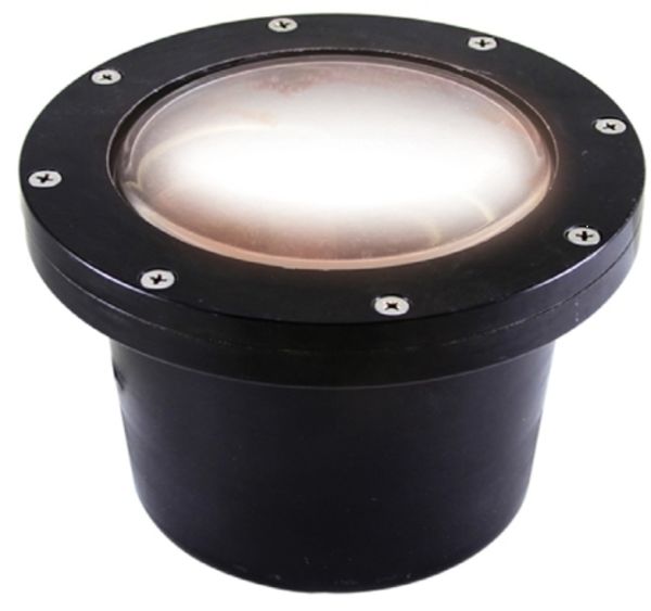 Westgate Well Light, Fiber Glass, PAR36 12V 50W Max ( Not Included), Black, Large Lens, Landscape Lighting, Fiberglass(Black) Finish