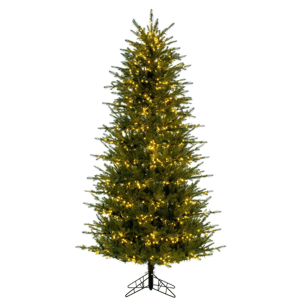 Vickerman 6.5' x 42" Georgian Fraser Fir Artificial Pre-Lit Christmas Tree with Folding Metal Tree Stand