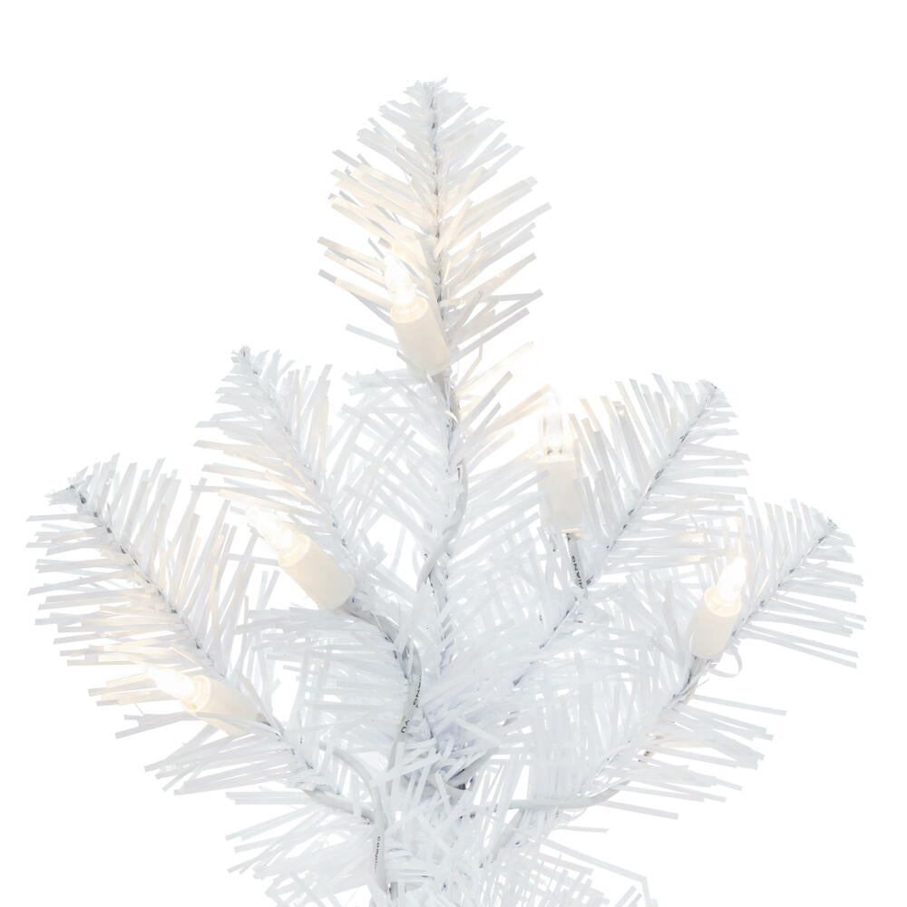 Vickerman 6.5' Crystal White Pine Slim Artificial Christmas Tree 450 Pure White LED Lights