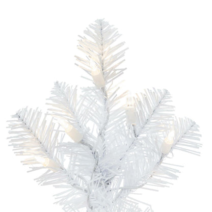 Vickerman 6.5' Crystal White Pine Slim Artificial Christmas Tree 450 Pure White LED Lights