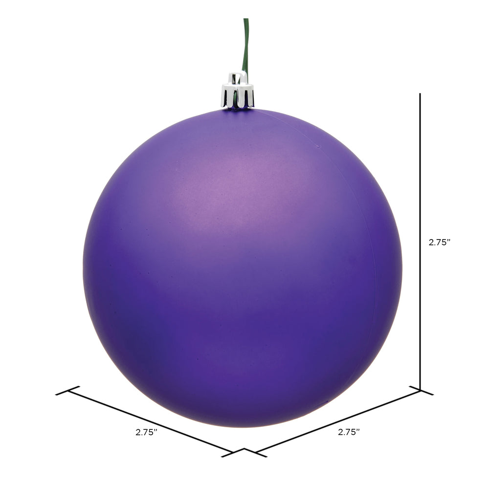 Vickerman 2.75" Purple Matte Ball Ornament 12 per Bag