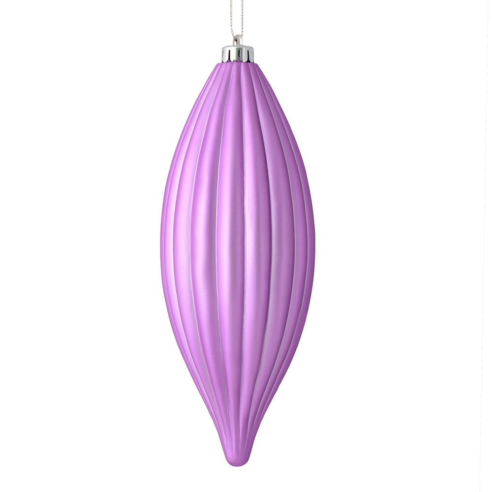 Vickerman 8" Orchid Matte Line Finial 4/Bag. This ornament features a straight line design that will add texture to any holiday decorating project. Includes 4 pieces per bag.