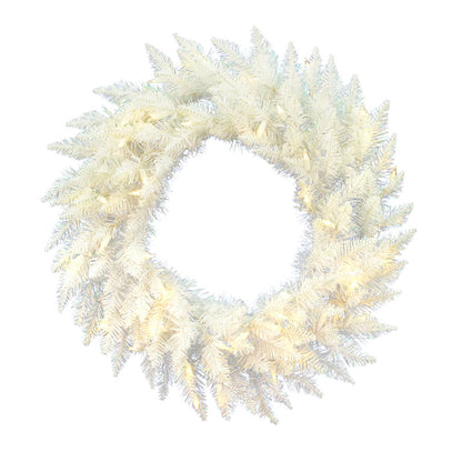 Vickerman 36" Sparkle White Spruce Artificial Christmas Wreath Pure White LED Lights