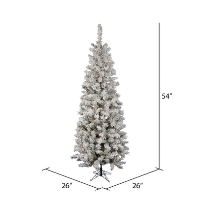 Vickerman 4.5' Flocked Pacific Artificial Christmas Tree 200 Multi-Colored LED Lights