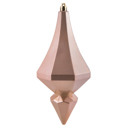 Vickerman 8" Rose Gold Candy Finish Diamond Finial Ornament Pack of 2