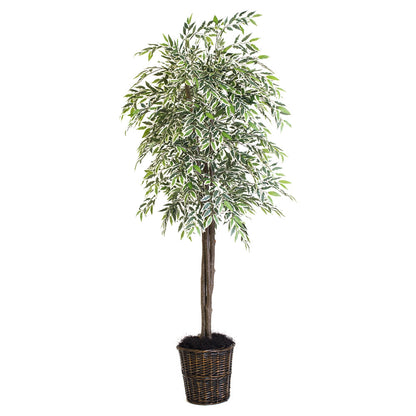 Vickerman 6' Artificial Varigated Smilax Deluxe Rattan Basket