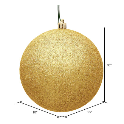 Vickerman 10" Honey Gold Glitter Ball Ornament