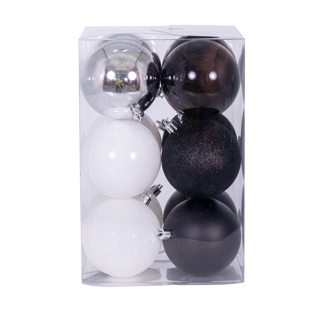 Vickerman 3" Black White and Silver Ornament Assortment 12 per box.