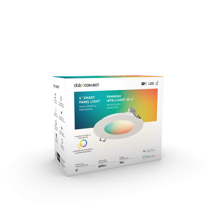 DALS Smart RGB+CCT Recessed Panel Light | LED Dimmable Ceiling Pot Light | Tunable 2700-6500K Multicolor | No Hub Required | Voice Control & APP Control | Works with Alexa & Google