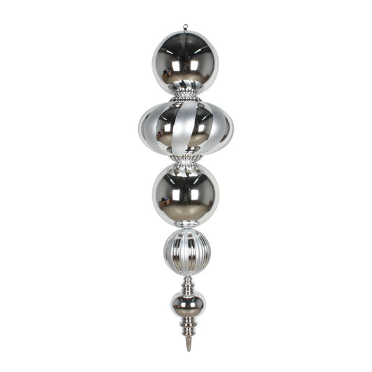 Vickerman 54" Silver Shiny and Matte Finial Ornament