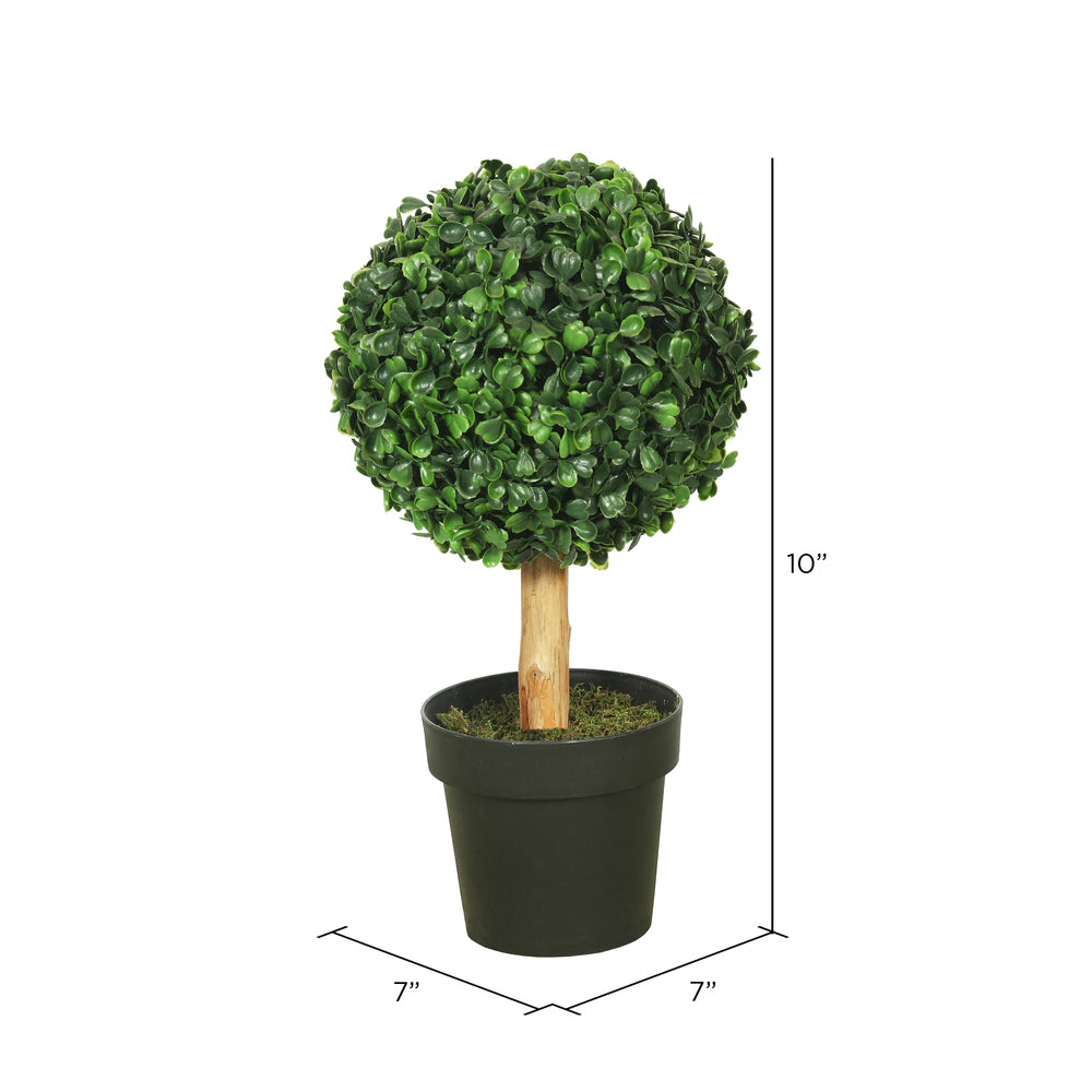 Vickerman 10" Artificial Green Boxwood Topiary.