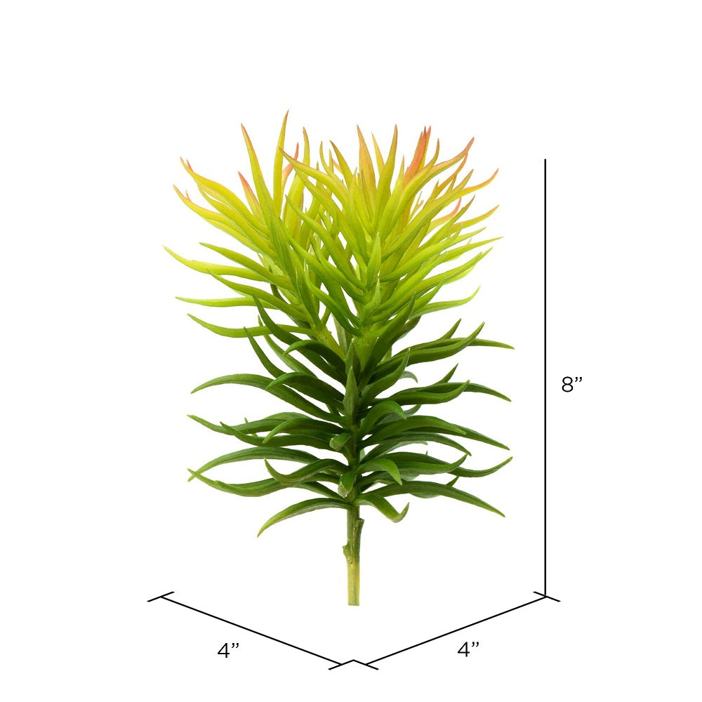 Vickerman 8" Artificial Green Crassula Tetragona Pick Set of 3
