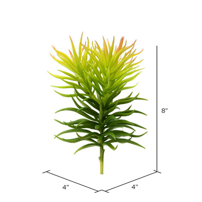 Vickerman 8" Artificial Green Crassula Tetragona Pick Set of 3