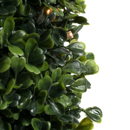 Vickerman 6' Potted Artificial Boxwood Cone with 200 Warm White LED Lghts.