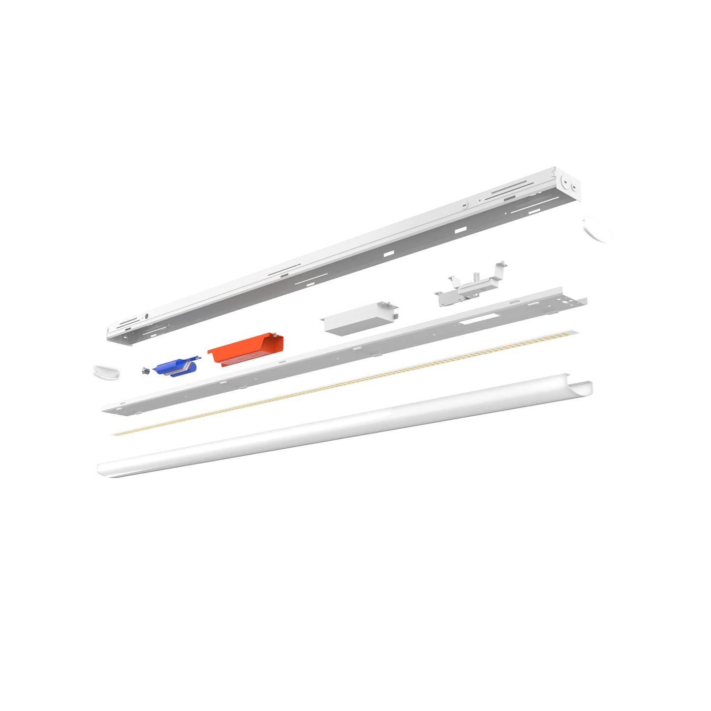 ASD Lighting LED Stairwell Fixture with Q-base 2feet Power Adjustable 15/20/25W 120-277V CCT Selectable 3500/4000/5000K Dimmable White UL DLC Premium