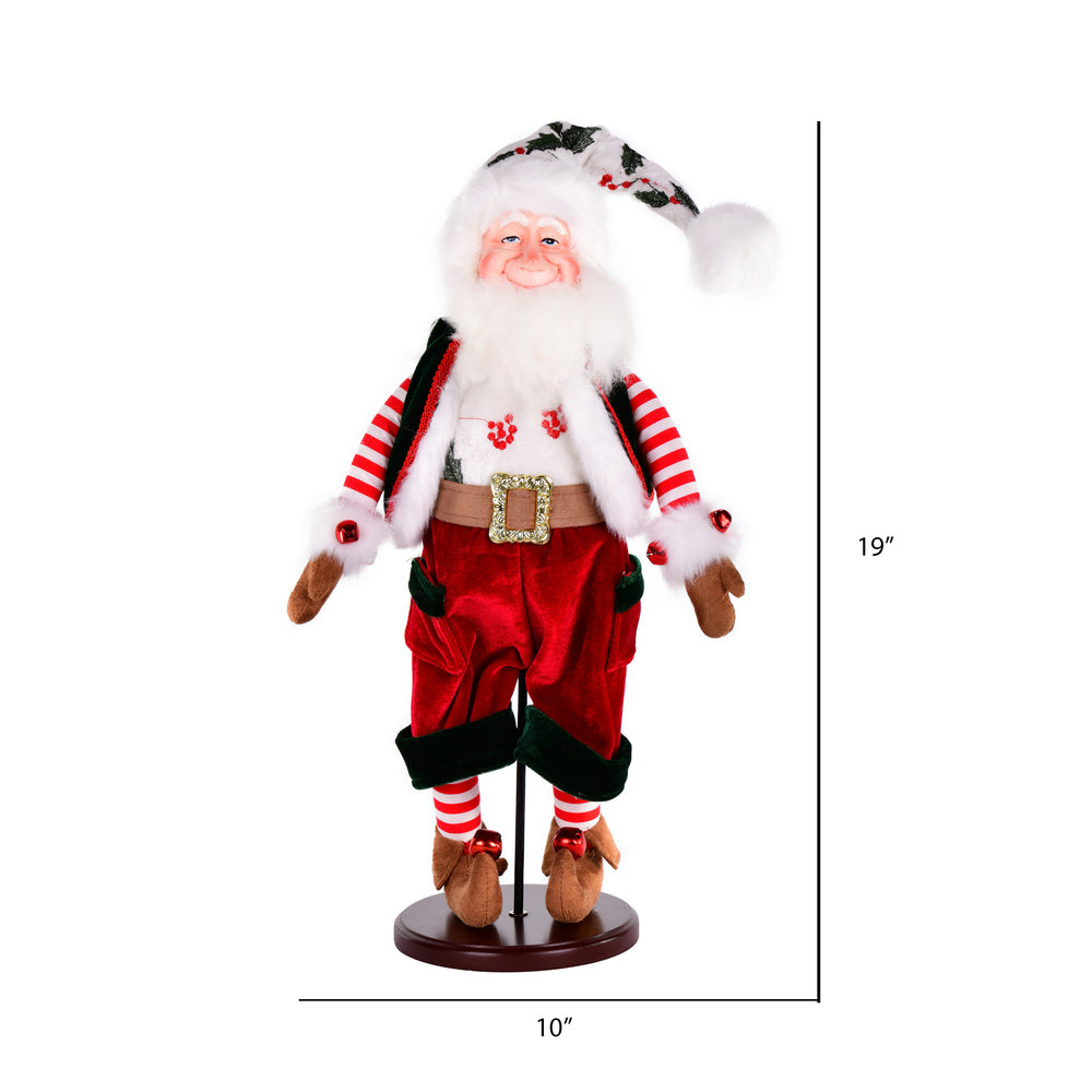 Vickerman 19" Holly Jolly Collection Santa Doll with Stand