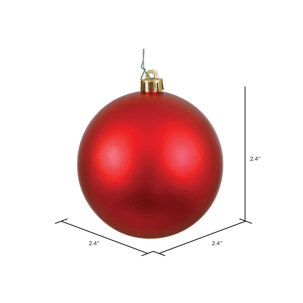 Vickerman 2.4" Red Matte Ball Ornament 24 per Bag