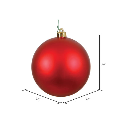 Vickerman 2.4" Red Matte Ball Ornament 24 per Bag