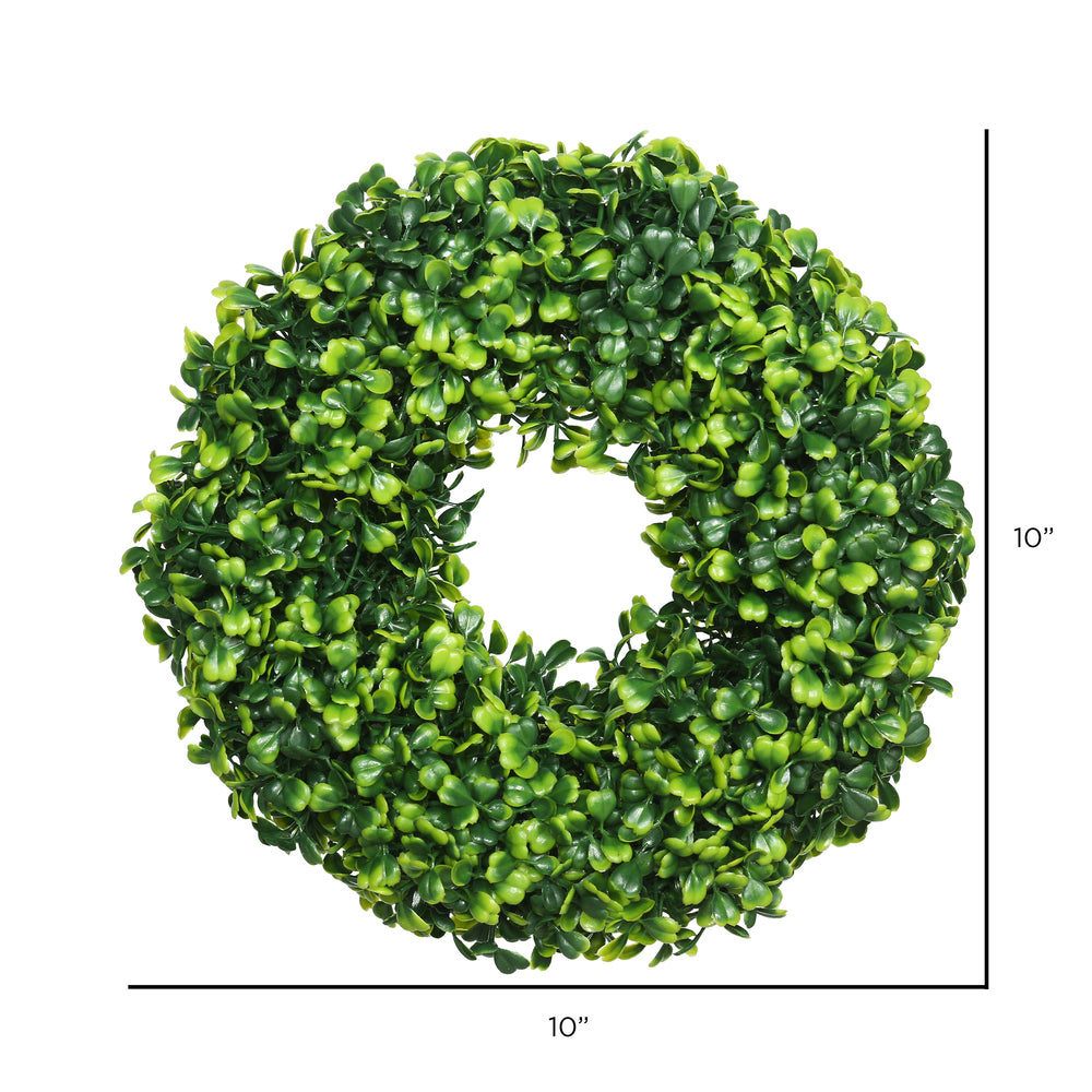 Vickerman 10" Artificial  Green Mini Button Leaf Wreath.