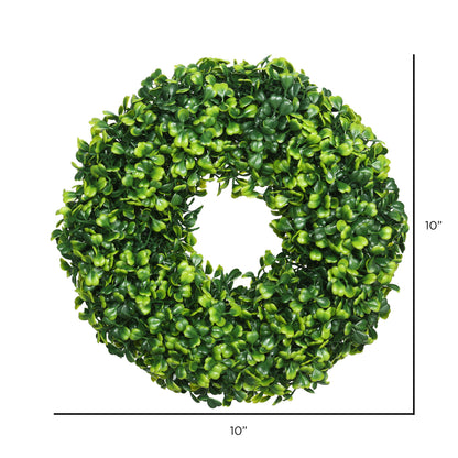 Vickerman 10" Artificial  Green Mini Button Leaf Wreath.