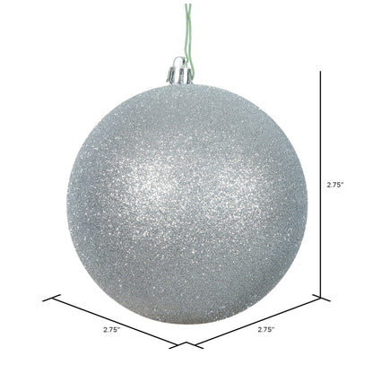 Vickerman 2.75" Silver Glitter Ball Ornament 12 per Bag