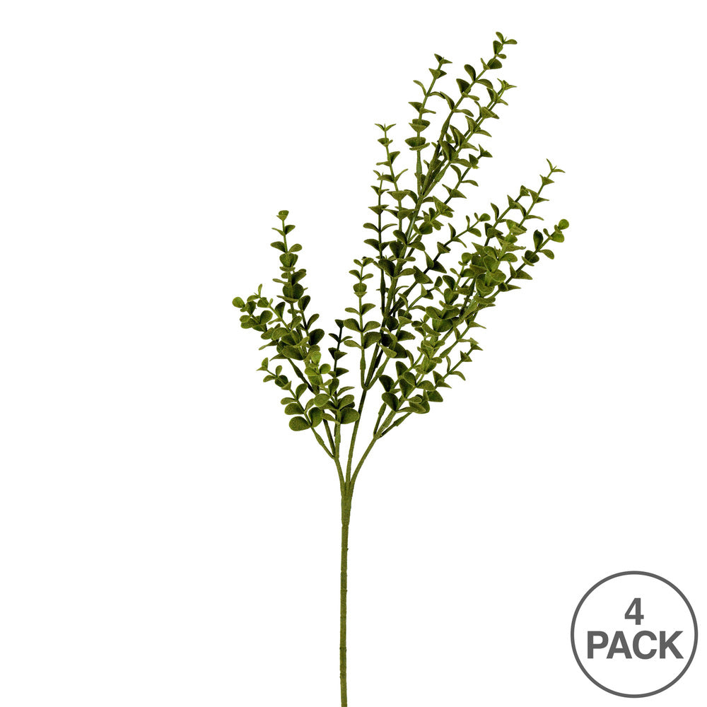 Vickerman 26" Artificial Green Eucalyptus Bush Set of 4