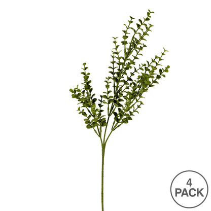 Vickerman 26" Artificial Green Eucalyptus Bush Set of 4