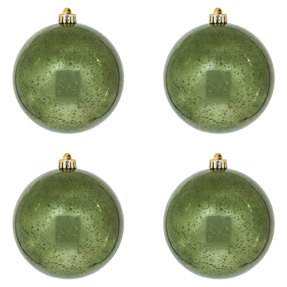 Vickerman 6" Moss Green Mercury Ball Ornament 4 per Bag.