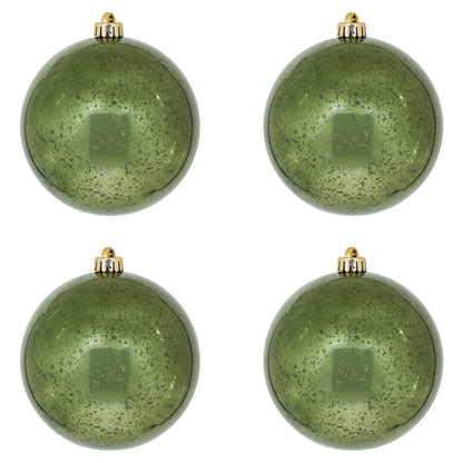 Vickerman 6" Moss Green Mercury Ball Ornament 4 per Bag.