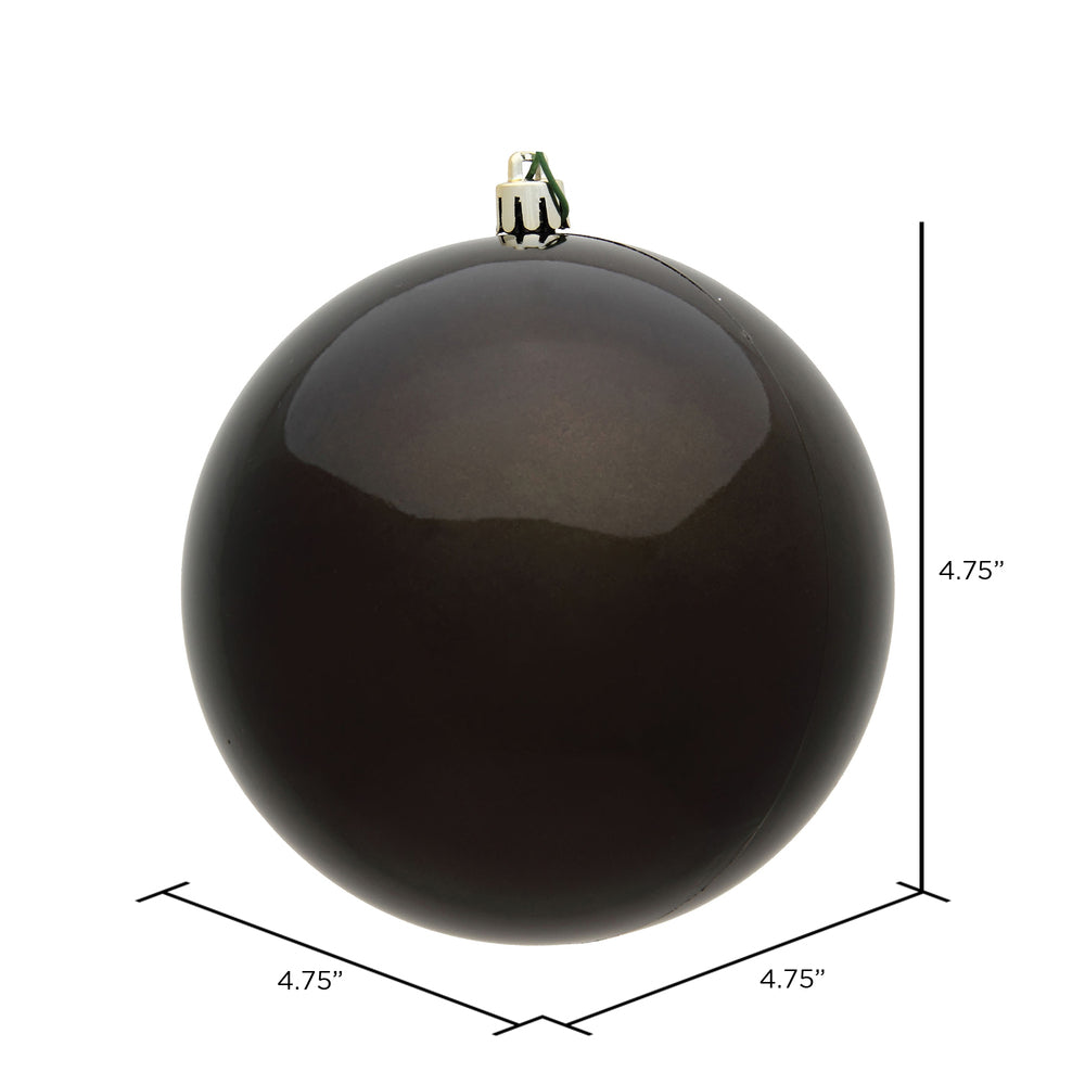 Vickerman 4.75" Gunmetal Shiny Ball Ornament 4 per Bag