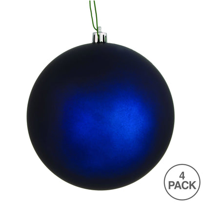 Vickerman 4.75" Midnight Blue Matte Ball Ornament 4 per Bag