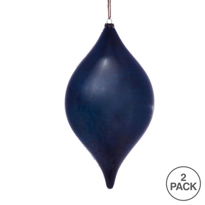 Vickerman 11.5" Midnight Blue Wood Grain Drop Christmas Ornament Pack of 2