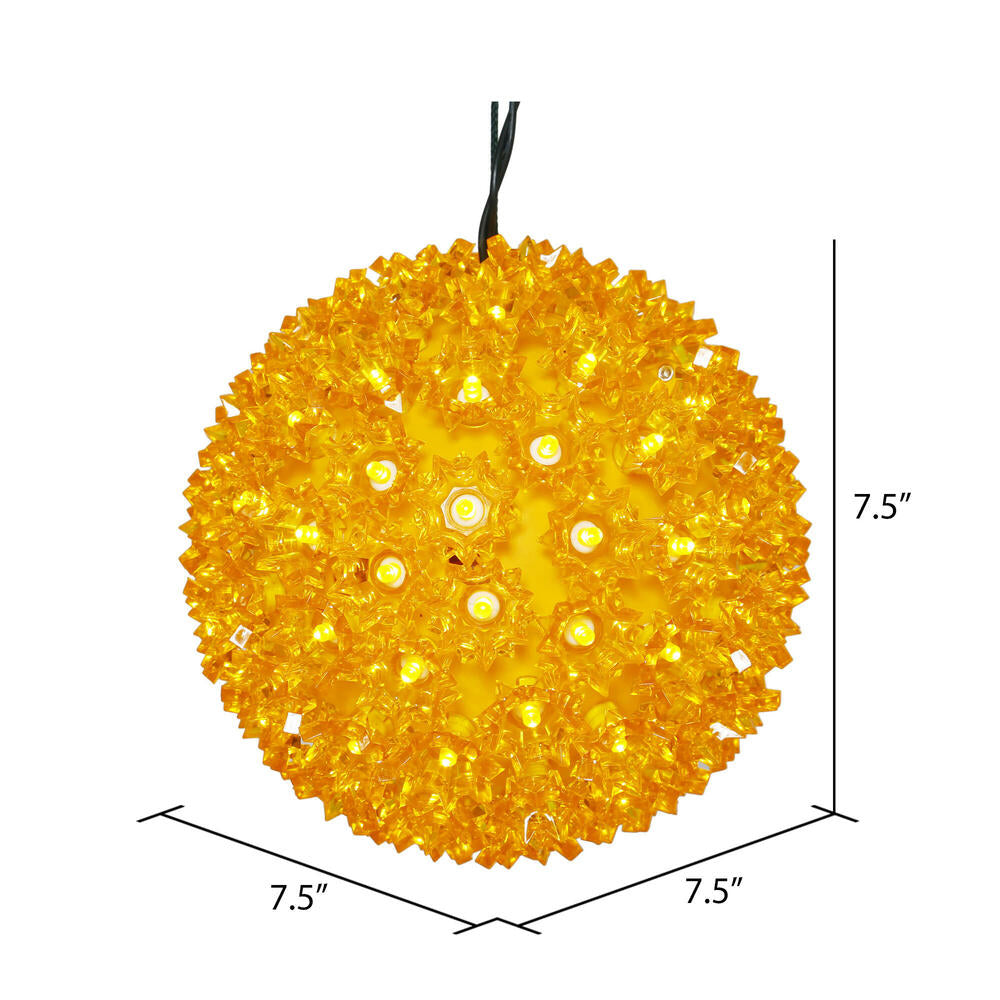 Vickerman 7.5" Starlight Sphere Christmas Ornament with 100 Gold Wide Angle LED Lights