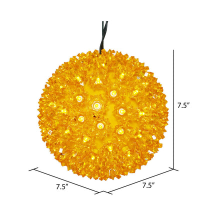 Vickerman 7.5" Starlight Sphere Christmas Ornament with 100 Gold Wide Angle LED Lights