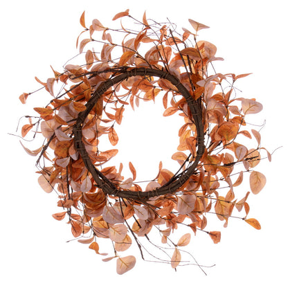 Vickerman 22" Orange Artificial Leaf Wreath.