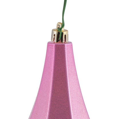 Vickerman 8" Pink Candy Finish Diamond Finial Ornament Pack of 2