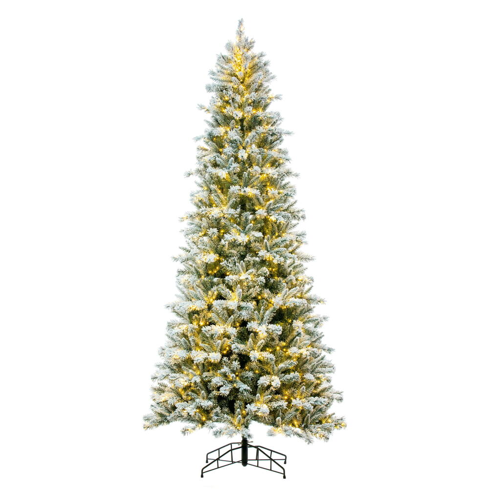 Vickerman 9' x 51" Frosted Glacier Pine Artificial Pre-Lit Christmas Tree with Folding Metal Tree Stand