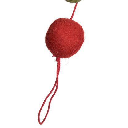 Vickerman 6' Red Lime and Green Wool Pom Pom Garland
