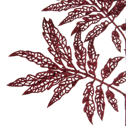 Vickerman 22" Burgundy Glitter Sumac Artificial Christmas Spray. Includes 6 sprays per pack.