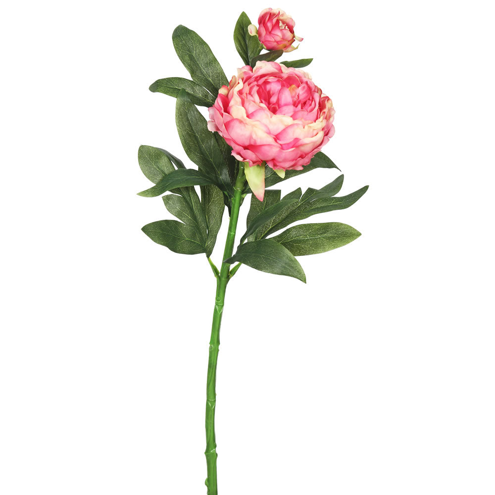 Vickerman 24" Artificial Pink Peony Stem Set of 3