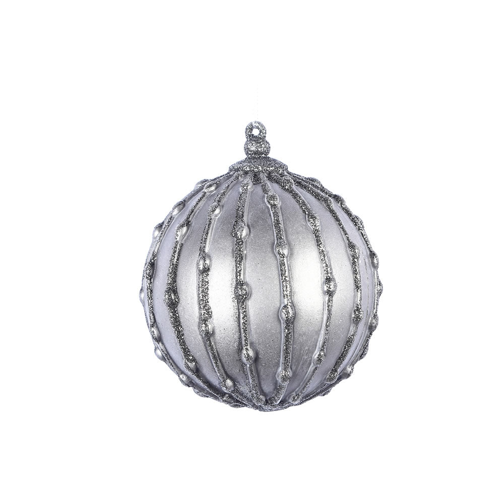 Vickerman 5" Gunmetal Antique Glitter Pearl Ball Ornament 3 per Bag