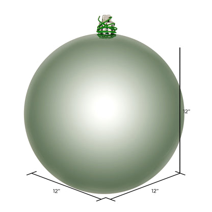 Vickerman 12" Frosty Mint Shiny Ball Ornament